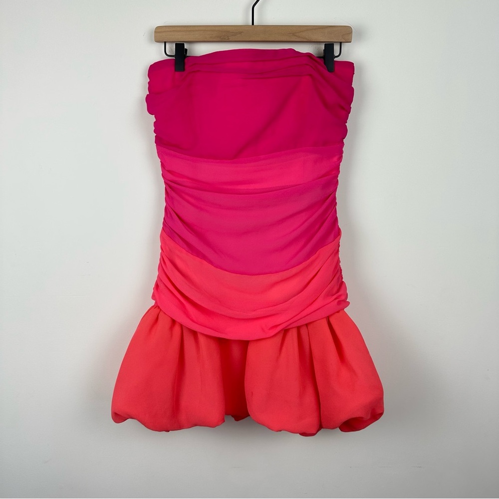 NBD Anaisha Vibrant Pink and Orange Strapless Mini Dress, M - Picture 2 of 12